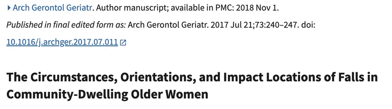 Circumstances of falls